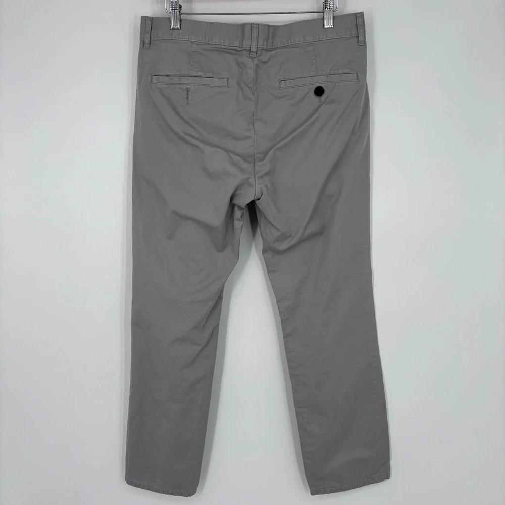 Billy Reid Leonard Chino Pants Mens 31x27 (Tag 30) Grey Cotton Straight Trousers